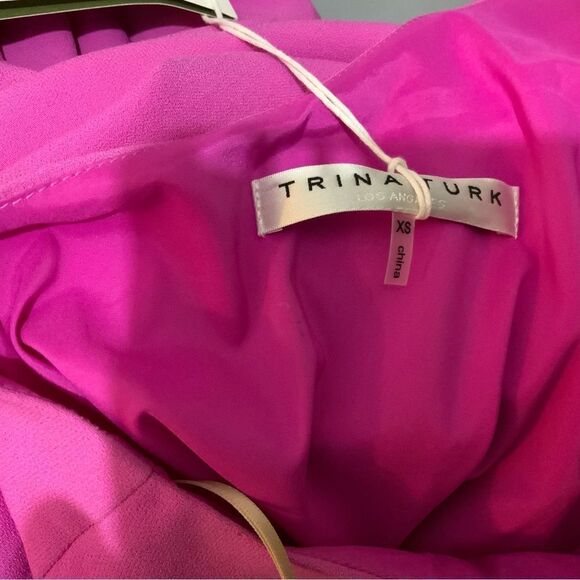 New with tags $298 Trina Turk Womens Gull Asymmetrical Fringe-Hem Dress - Picture 10 of 12